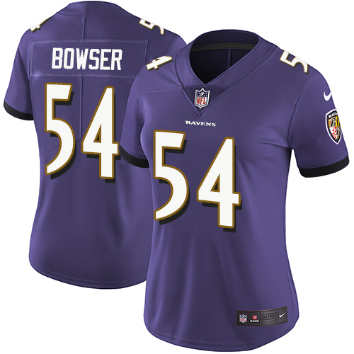 Nike Ravens #54 Tyus Bowser Purple Team Color Women's Stitched NFL Vapor Untouchable Limited Jersey - Click Image to Close